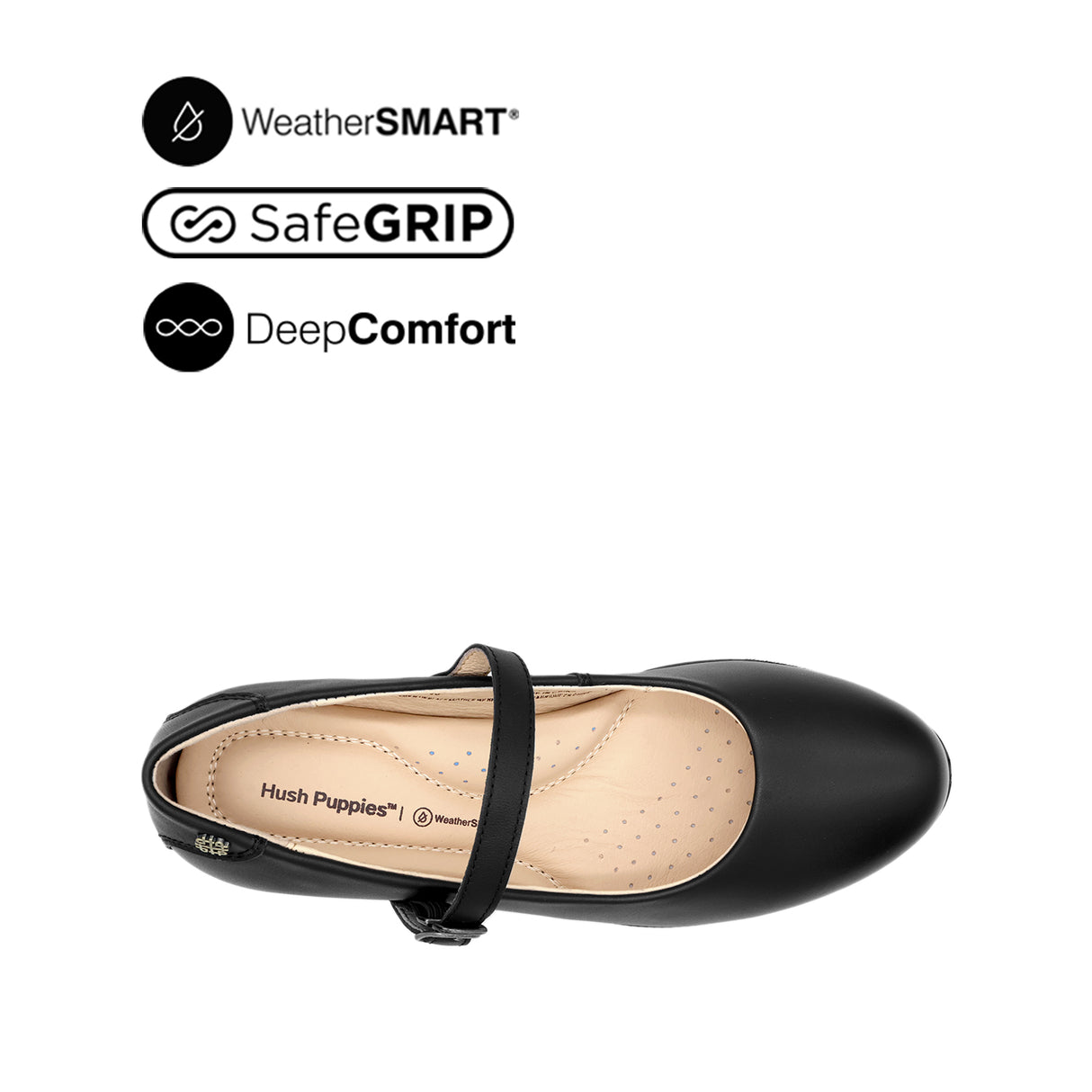 Sadie Pump Mary Jane Women's Shoes - Black Leather Waterproof