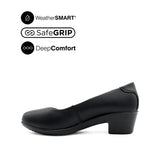 Sally Pump Women's Shoes - Black Leather Waterproof Hush Puppies Philippines