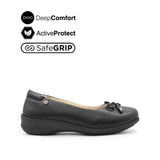 Scarlett Bow Women's Shoes - Black Leather