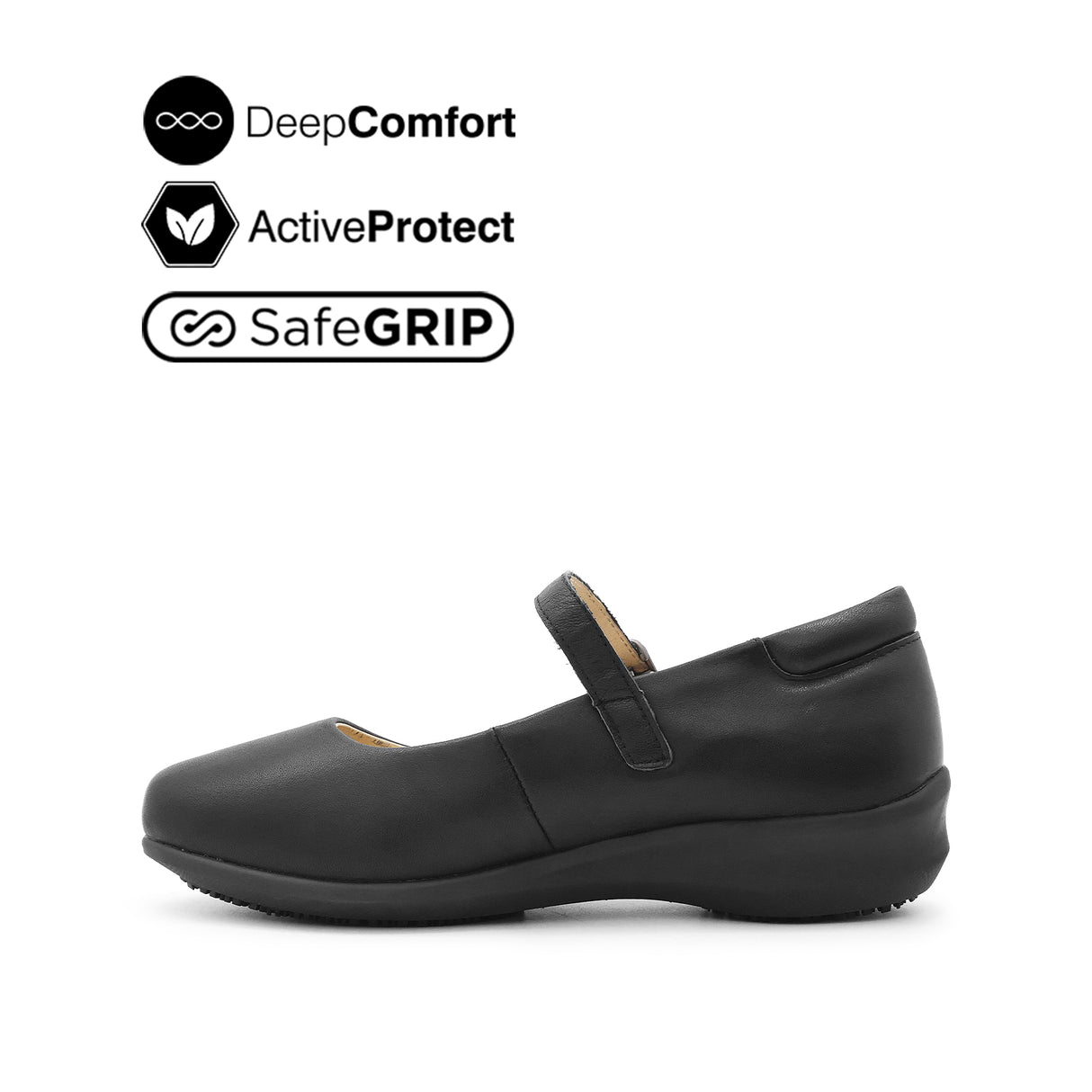 Scarlett Mary Jane Women's Shoes - Black Leather