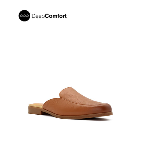 Courtney Mule Venetian Women's Shoes - Deep Tan Leather