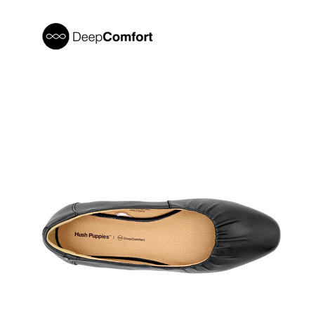 Noreen Gathered Women's Shoes - Black Leather
