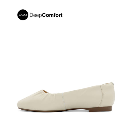Noreen Gathered Women's Shoes - Vanilla Leather