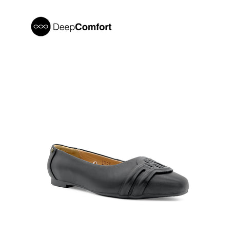 Noreen Medallion Women's Shoes - Black Leather