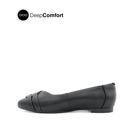 Noreen Medallion Women's Shoes - Black Leather