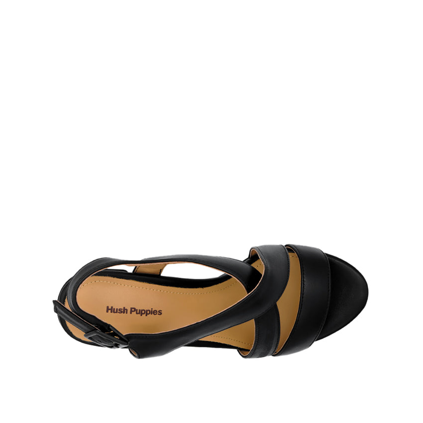 Megan Backstrap Women's Sandals - Black Leather