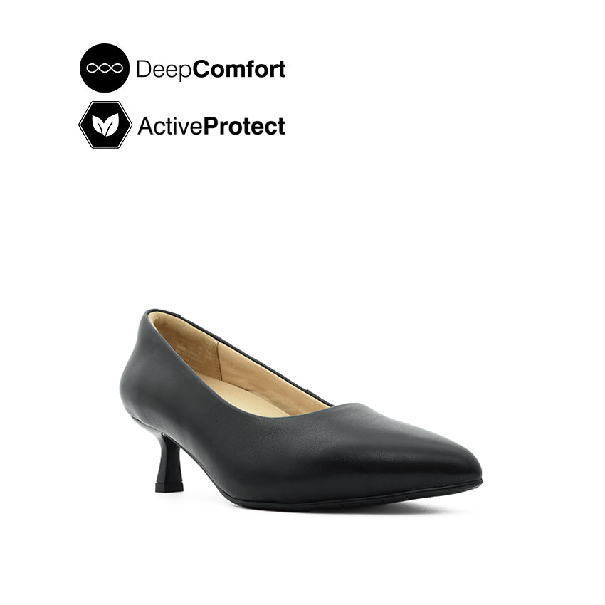 Miles Pump Women's Shoes - Black Leather