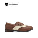 Nara Lace Up WT  Women's Shoes -Cognac Cream Leather