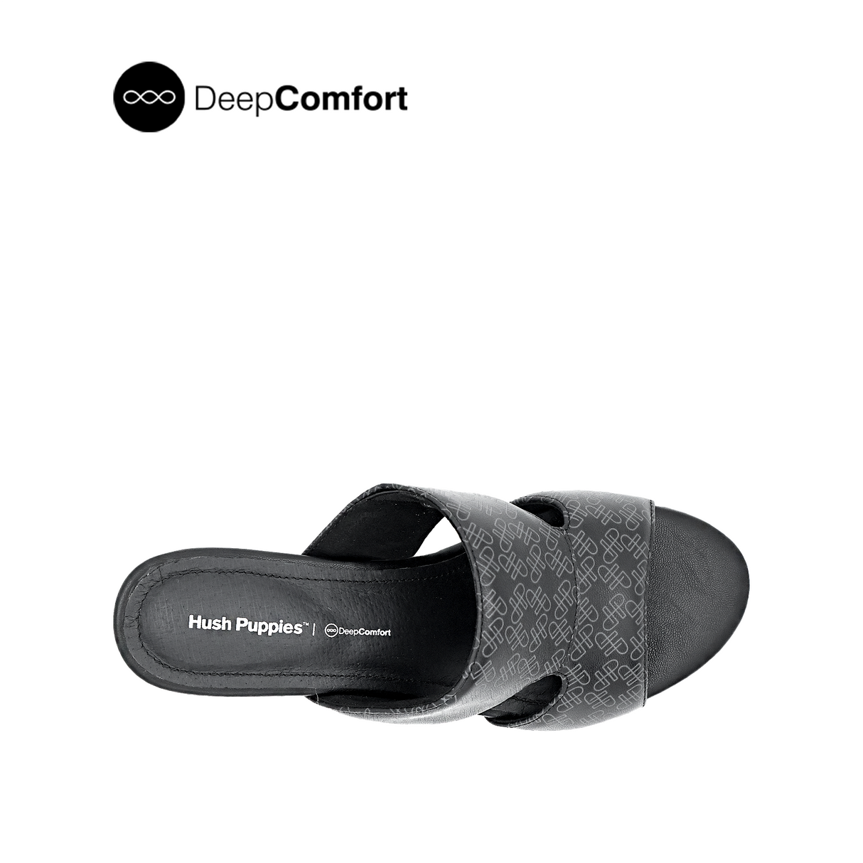 Noelle Women's Sandals - Black Monogram Leather