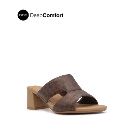 Noelle Women's Sandals - Brown Monogram Leather