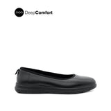Shirl Ballerina Women's Shoes - Black Coated Leather