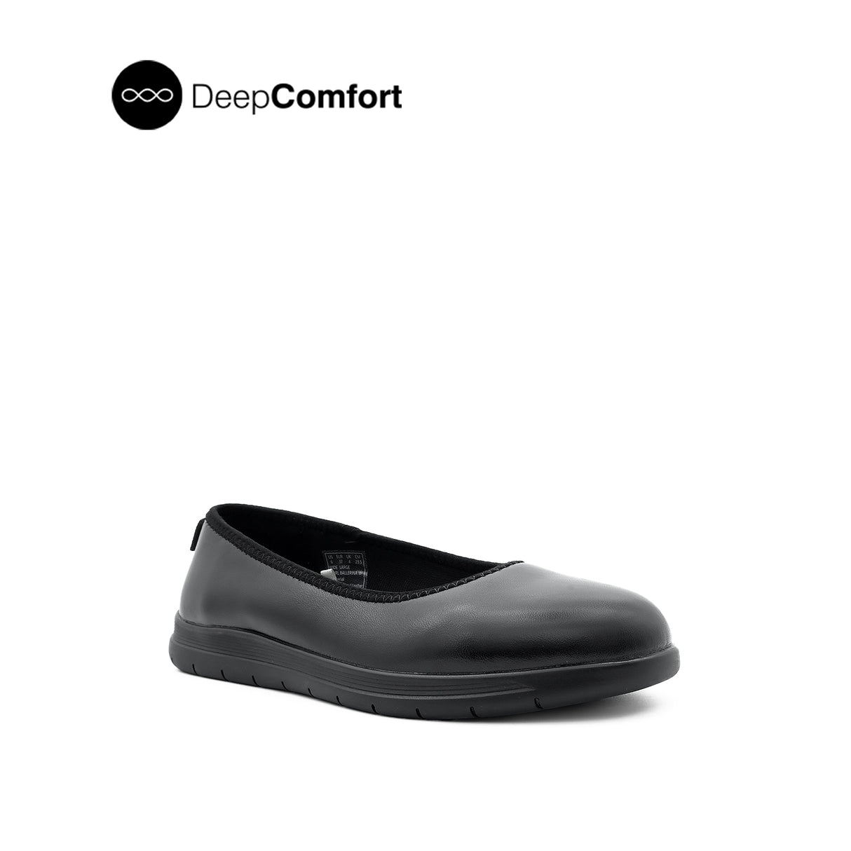 Shirl Ballerina Women's Shoes - Black Coated Leather