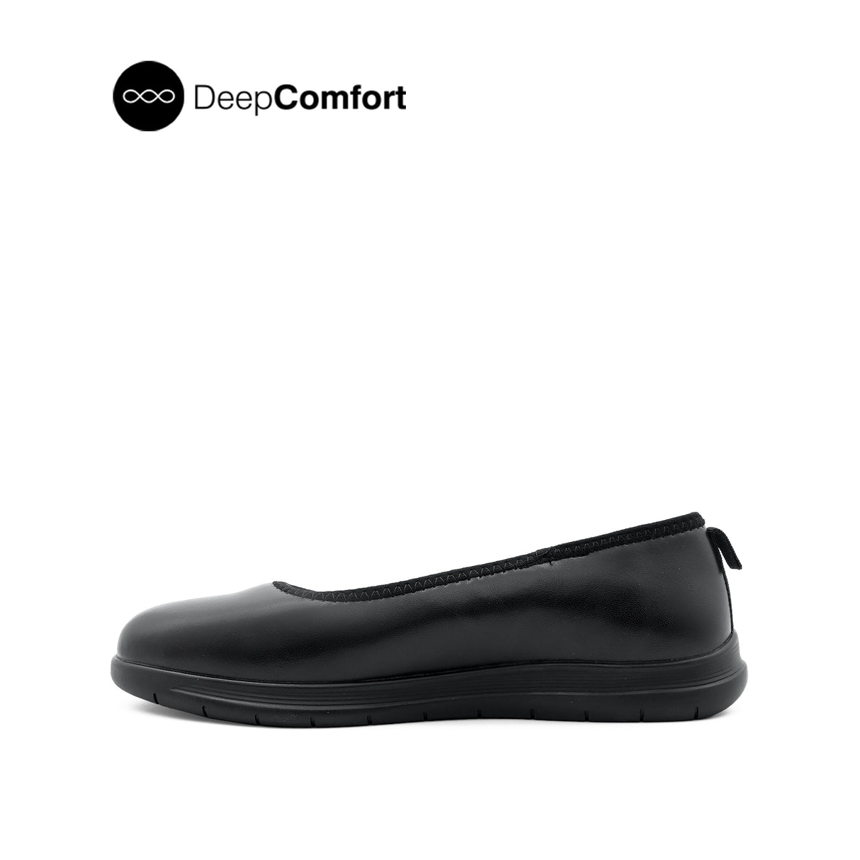 Shirl Ballerina Women's Shoes - Black Coated Leather