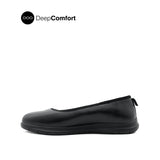 Shirl Ballerina Women's Shoes - Black Coated Leather