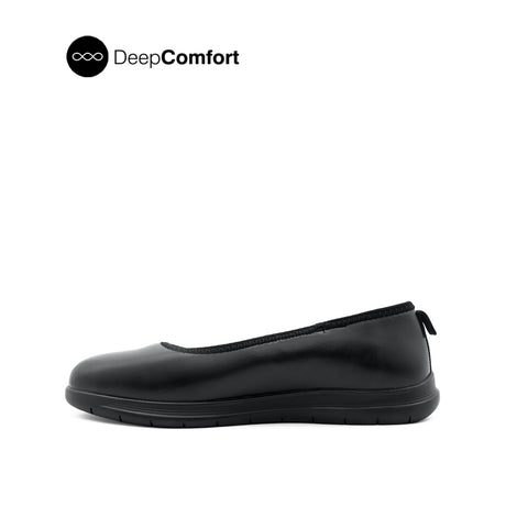 Shirl Ballerina Women's Shoes - Black Coated Leather