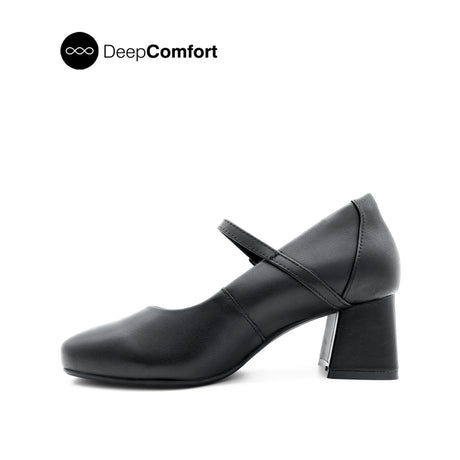 Rachel Pump Mary Jane Women's Shoes - Black Leather