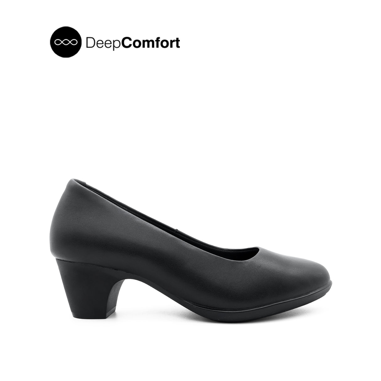 Susie Plain Toe Women's Shoes - Black Coated Leather
