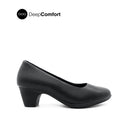 Susie Plain Toe Women's Shoes - Black Coated Leather