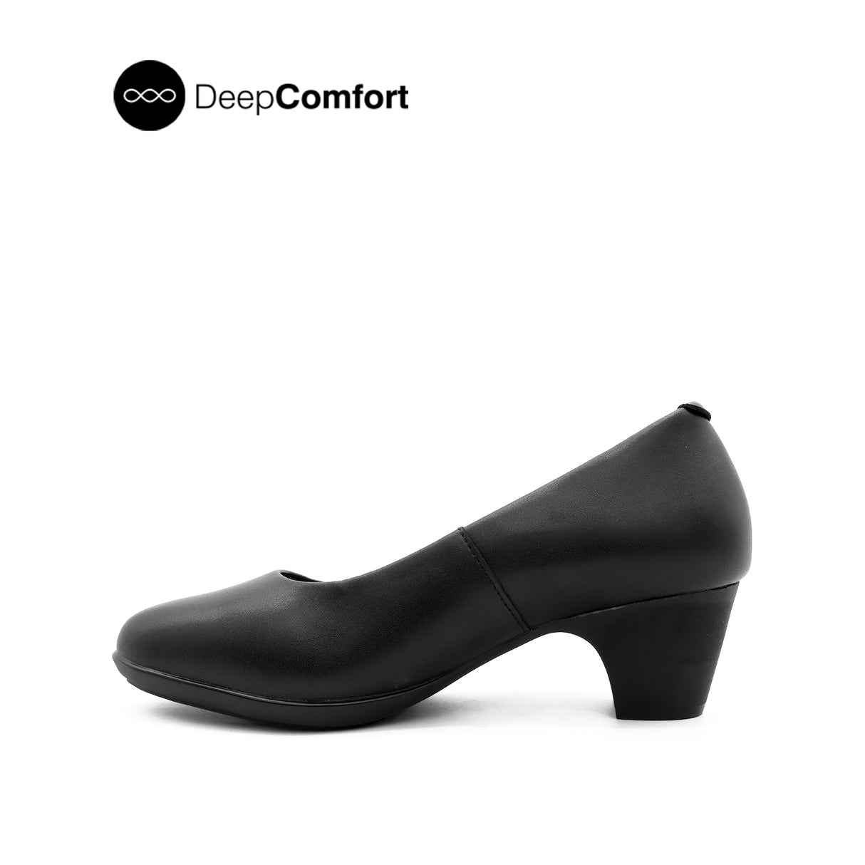 Susie Plain Toe Women's Shoes - Black Coated Leather