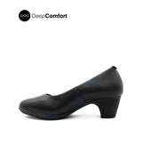 Susie Plain Toe Women's Shoes - Black Coated Leather