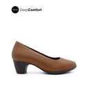 Susie Plain Toe Women's Shoes - Tan Coated Leather
