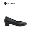 Shelby Plain Toe Women's Shoes - Black Coated Leather