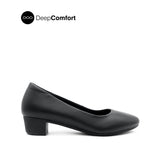Shelby Plain Toe Women's Shoes - Black Coated Leather