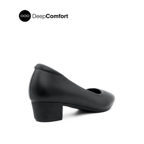 Shelby Plain Toe Women's Shoes - Black Coated Leather