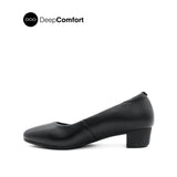 Shelby Plain Toe Women's Shoes - Black Coated Leather