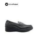 Sana Wedge Penny Women's Shoes - Black Leather