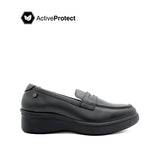 Sana Wedge Penny Women's Shoes - Black Leather