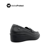 Sana Wedge Penny Women's Shoes - Black Leather
