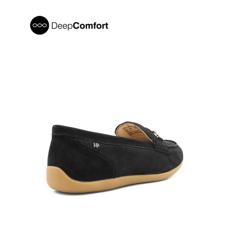 Sienna Metal Bit Women's Shoes - Black Nubuck