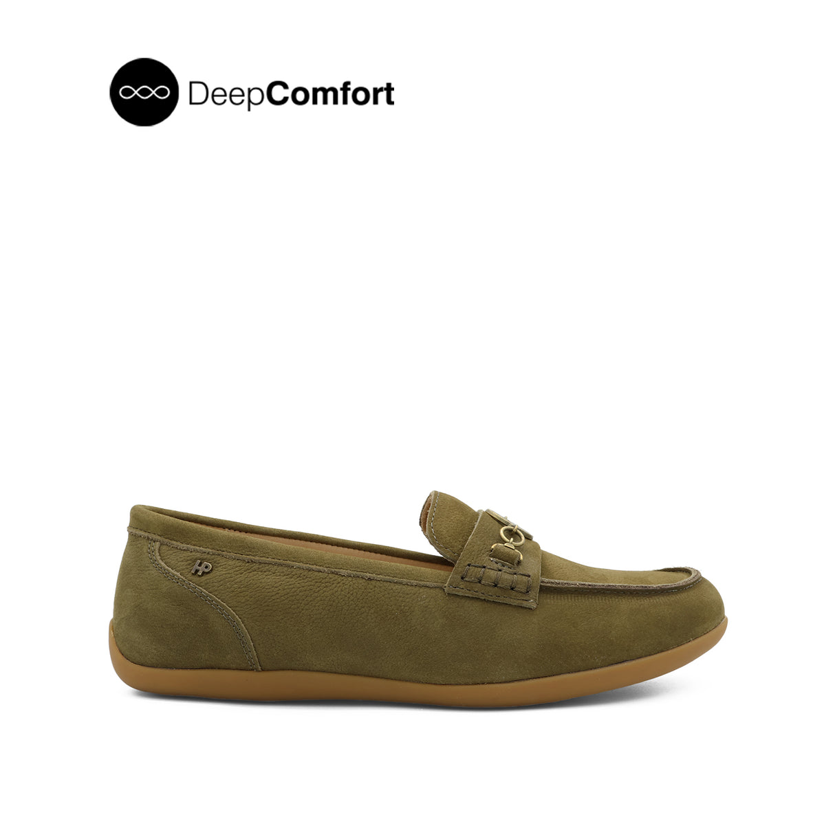 Sienna Metal Bit Women's Shoes - Olive Nubuck