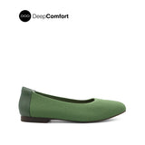 Sabine Slip On Platin Toe Women's Shoes - Olive Knitted