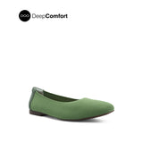 Sabine Slip On Platin Toe Women's Shoes - Olive Knitted