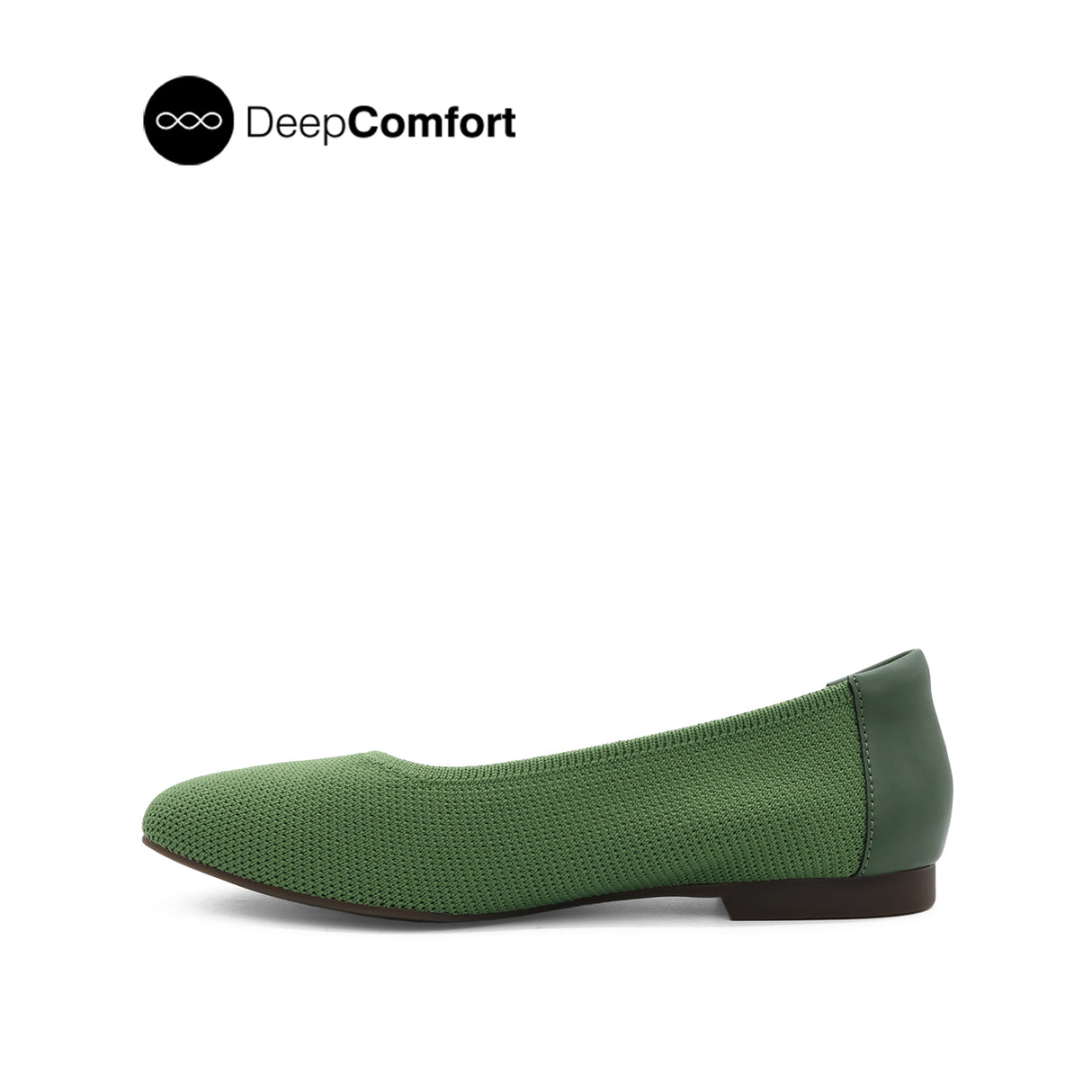 Sabine Slip On Platin Toe Women's Shoes - Olive Knitted