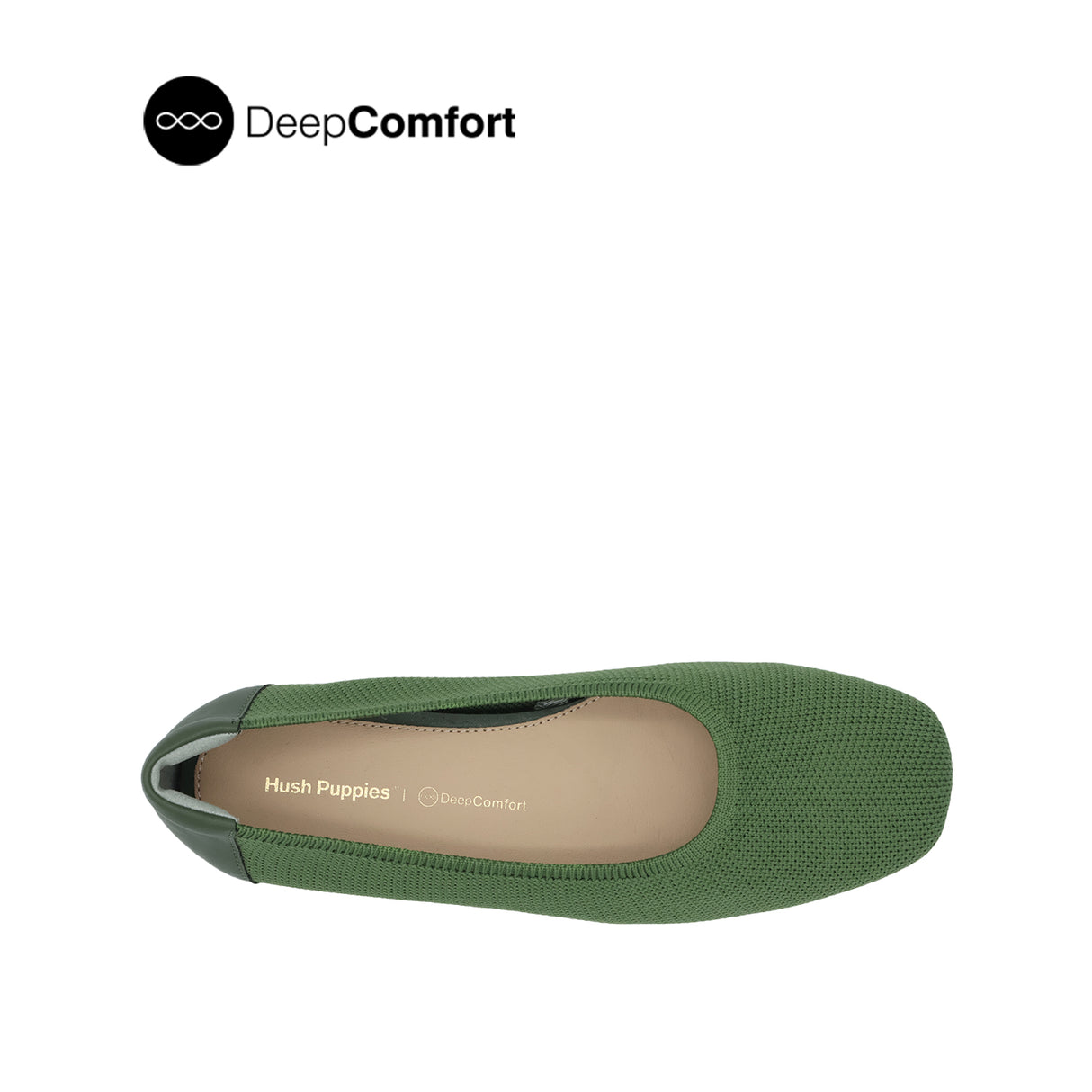 Sabine Slip On Platin Toe Women's Shoes - Olive Knitted