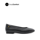 Sabine Slip On Platin Toe Women's Shoes - Black Leather