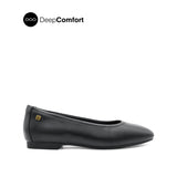 Sabine Slip On Platin Toe Women's Shoes - Black Leather