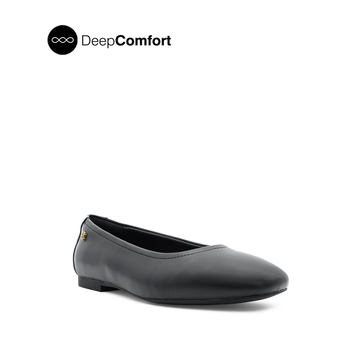 Sabine Slip On Platin Toe Women's Shoes - Black Leather