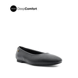Sabine Slip On Platin Toe Women's Shoes - Black Leather