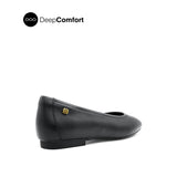 Sabine Slip On Platin Toe Women's Shoes - Black Leather