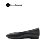 Sabine Slip On Platin Toe Women's Shoes - Black Leather