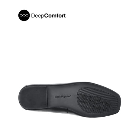 Sabine Slip On Platin Toe Women's Shoes - Black Leather