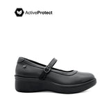 Sana Wedge Mary Jane Women's Shoes - Black Leather