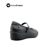 Sana Wedge Mary Jane Women's Shoes - Black Leather