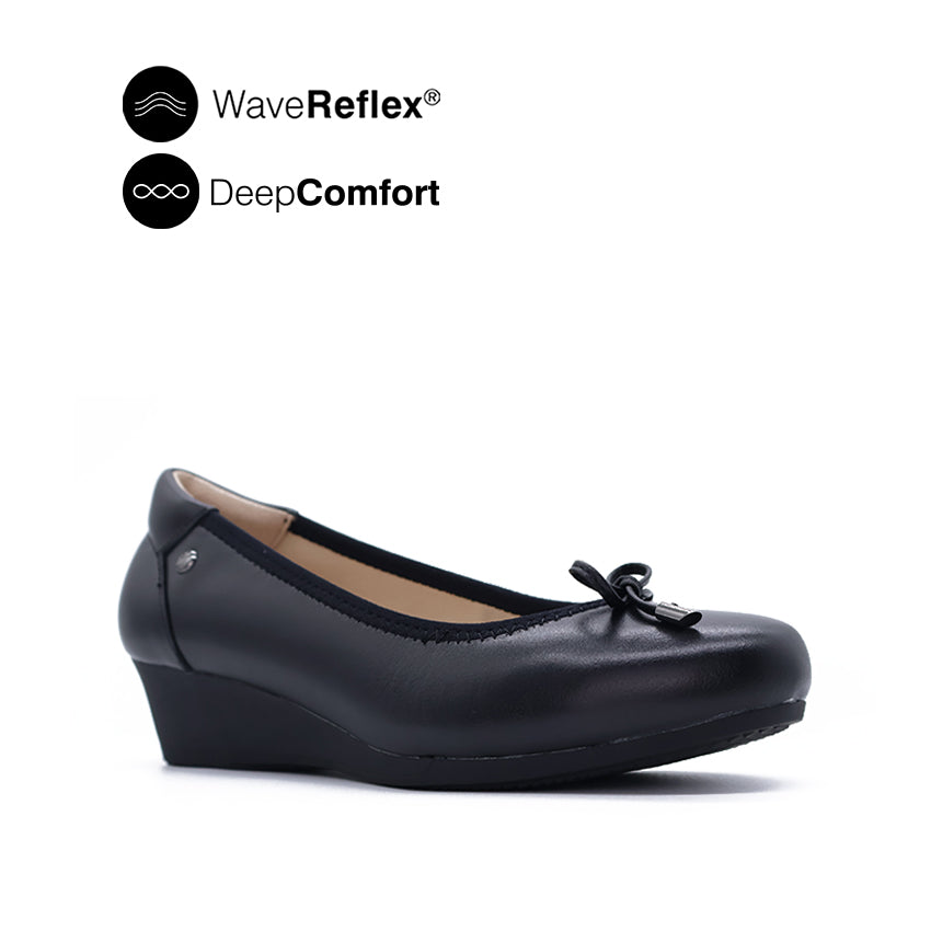 Blanche Bow Women's Shoes - Black Leather