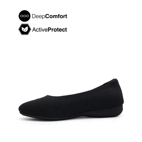 Gemma Knitted Women's Shoes - Black Knitted