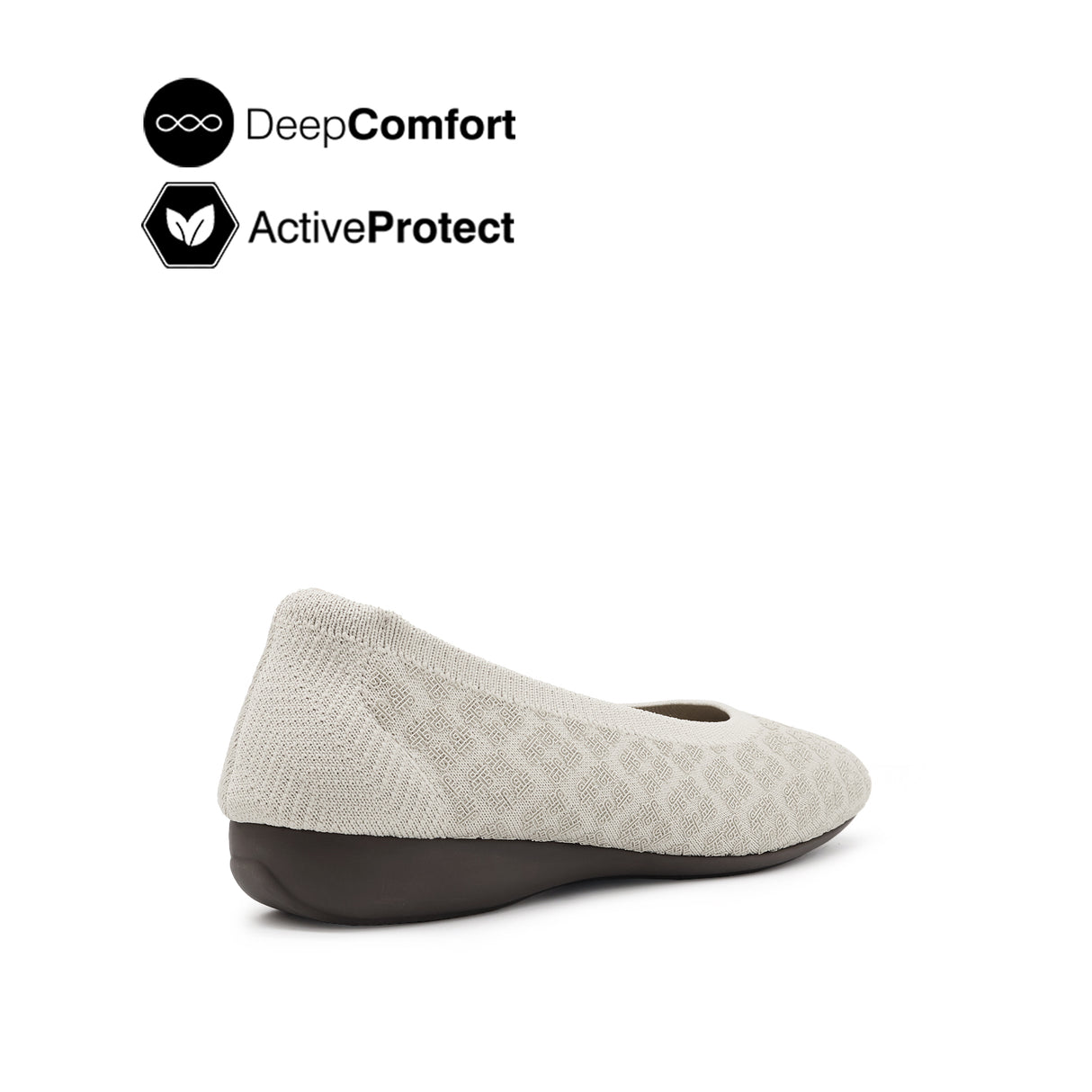 Gemma Knitted Women's Shoes - Taupe Knitted